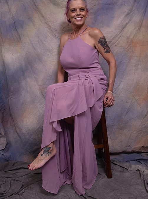 1125226- Light Purple Spaghetti Strap w/ left split