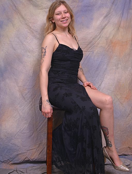 1125173 – Black Floor Length with pattern